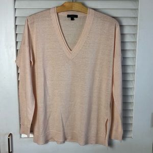 Jcrew VNeck Peachy Pink Sweater